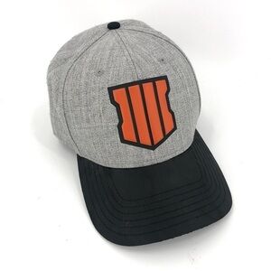 Call of Duty Black Ops 4 Snapback Hat Gaming Gamer Black Gray Wool Blend Orange